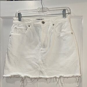 agolde White Denim Mini Skirt
